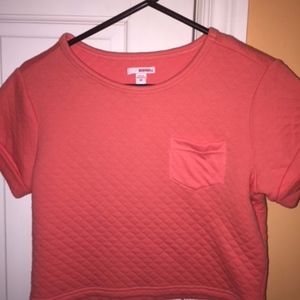 Bright Coral Pink Crop Top